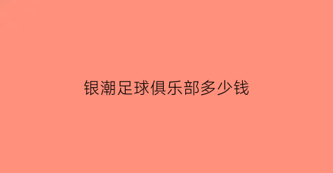 银潮足球俱乐部多少钱