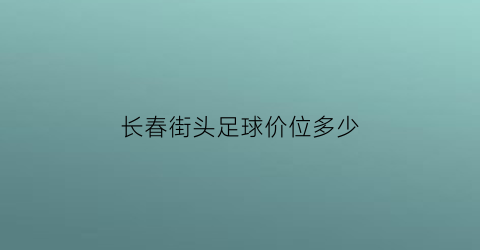 长春街头足球价位多少(长春足球馆)