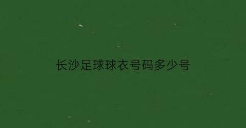 长沙足球球衣号码多少号