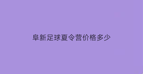 阜新足球夏令营价格多少(阜新室内足球场)