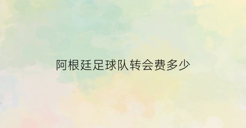 阿根廷足球队转会费多少(阿根廷球队怎样)