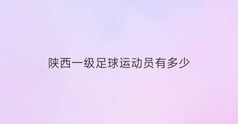 陕西一级足球运动员有多少(陕西一级足球运动员有多少人)