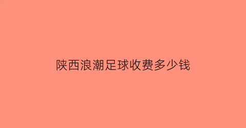 陕西浪潮足球收费多少钱(西安浪潮足球)