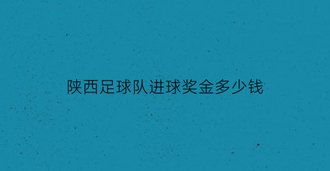 陕西足球队进球奖金多少钱(陕西足球怎么样)