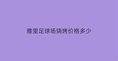 雅里足球场烧烤价格多少