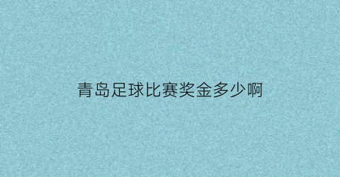 青岛足球比赛奖金多少啊(青岛业余足球比赛)