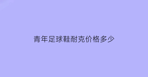 青年足球鞋耐克价格多少(耐克青年版)