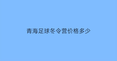 青海足球冬令营价格多少