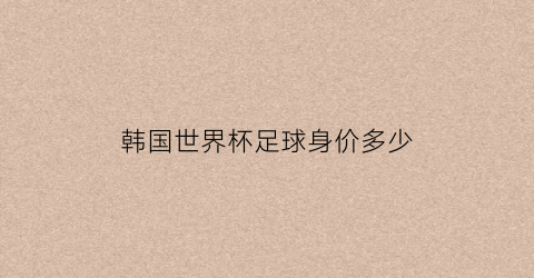 韩国世界杯足球身价多少(世界杯韩国队有多少球员在场)