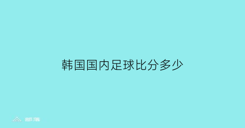 韩国国内足球比分多少