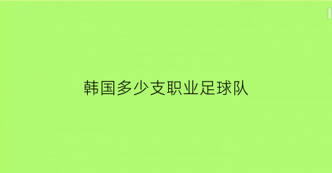 韩国多少支职业足球队(韩国有多少足球俱乐部)