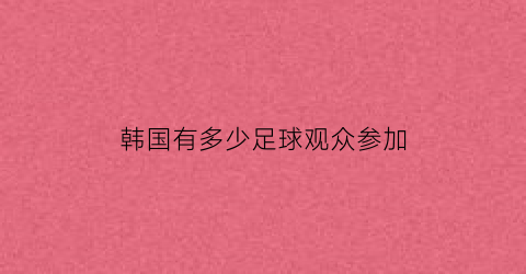 韩国有多少足球观众参加(韩国有多少足球人口)