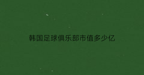 韩国足球俱乐部市值多少亿(韩国足球俱乐部市值多少亿人民币)