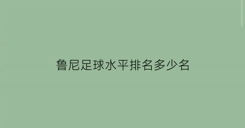 鲁尼足球水平排名多少名(鲁尼踢球怎么样)