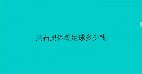 黄石奥体踢足球多少钱(黄石奥体踢足球多少钱一次)