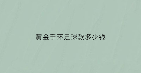 黄金手环足球款多少钱(黄金手环足球款多少钱一枚)