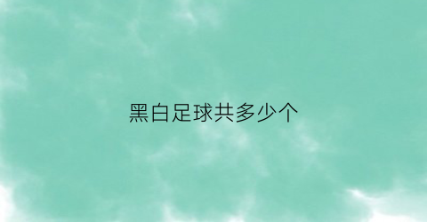 黑白足球共多少个