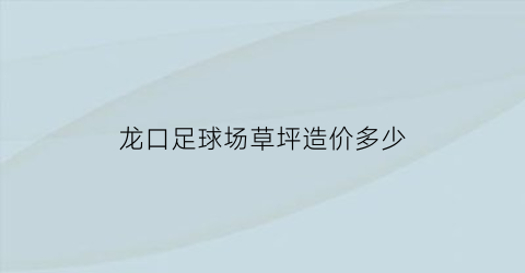 龙口足球场草坪造价多少